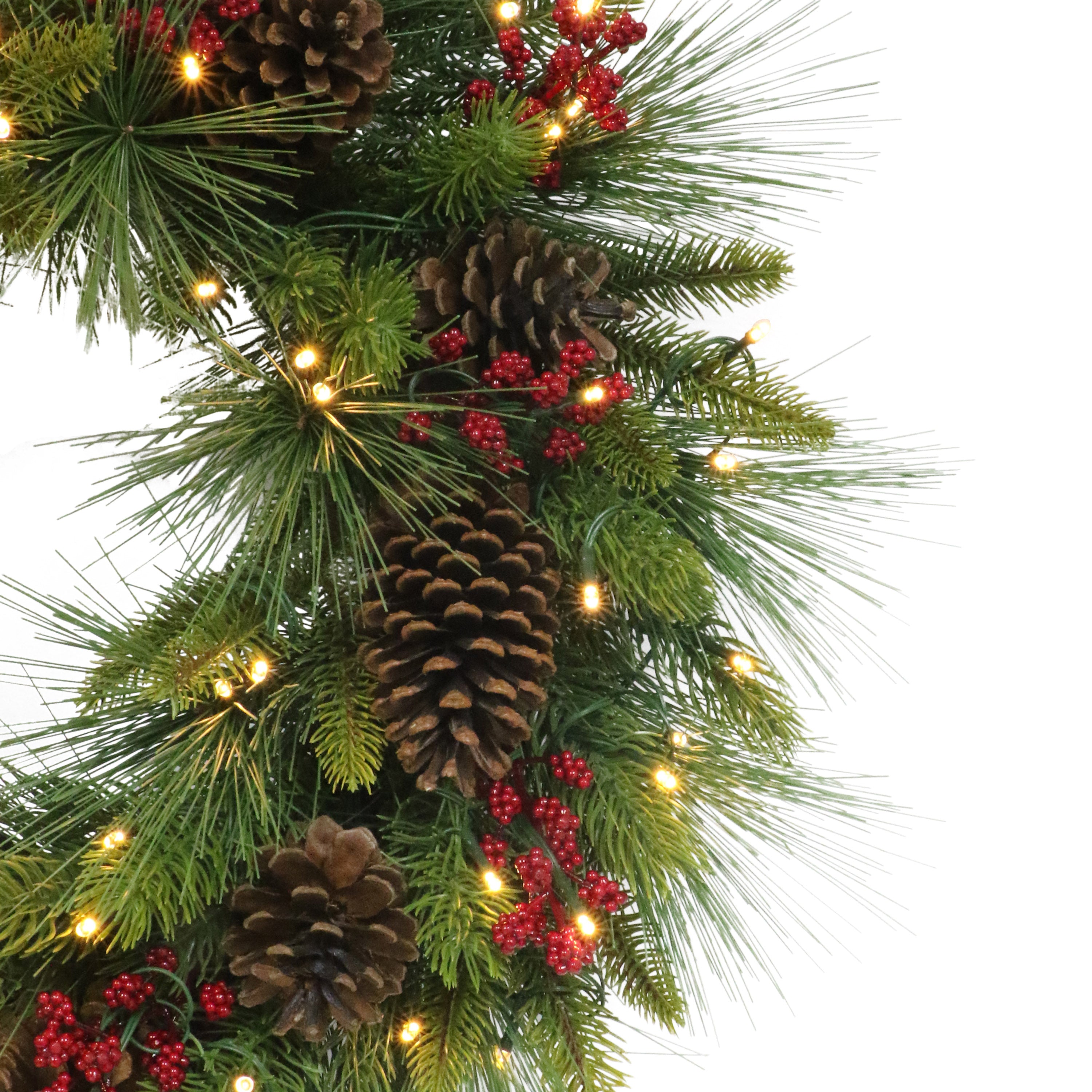 26" Pre-Lit Adorned Christmas Wreath